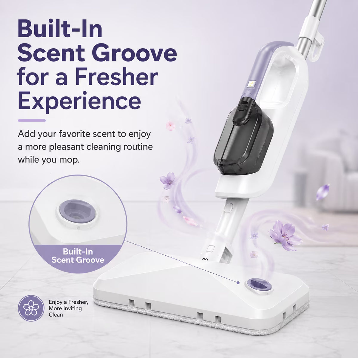 BOJUK 10-in-1 Steam Mop, Handheld Steamer for Tile, Hardwood, Laminate Floor, Quick Heat Up, Reusable Pads, Home Floor Cleaning D7