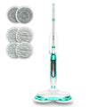 BOJUK Scrubbing Steam Mop with Rotating Mop Pads, All-in-One Hard Floor Cleaner with LED Headlights & Swivel Steering